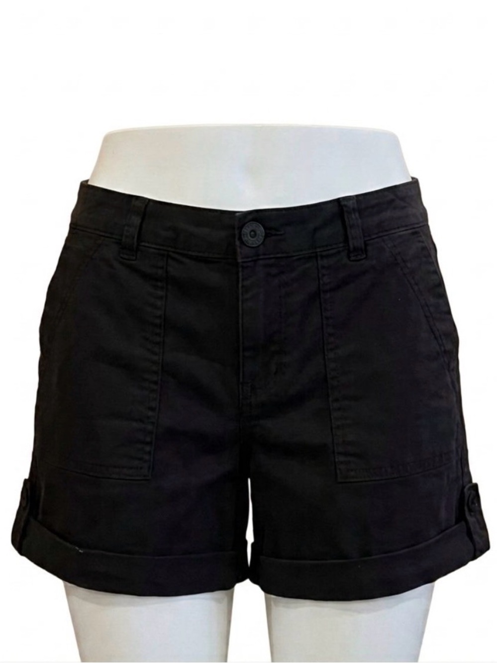 Sanctuary Standard Surplus Utility Chino Shorts in Black, Size 28